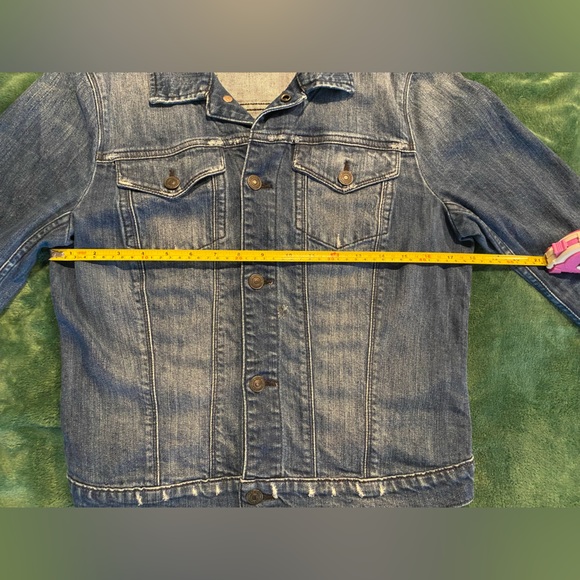 7 For All Mankind Denim Jean Jacket NWOT Size L Snap Closure - Picture 7 of 14